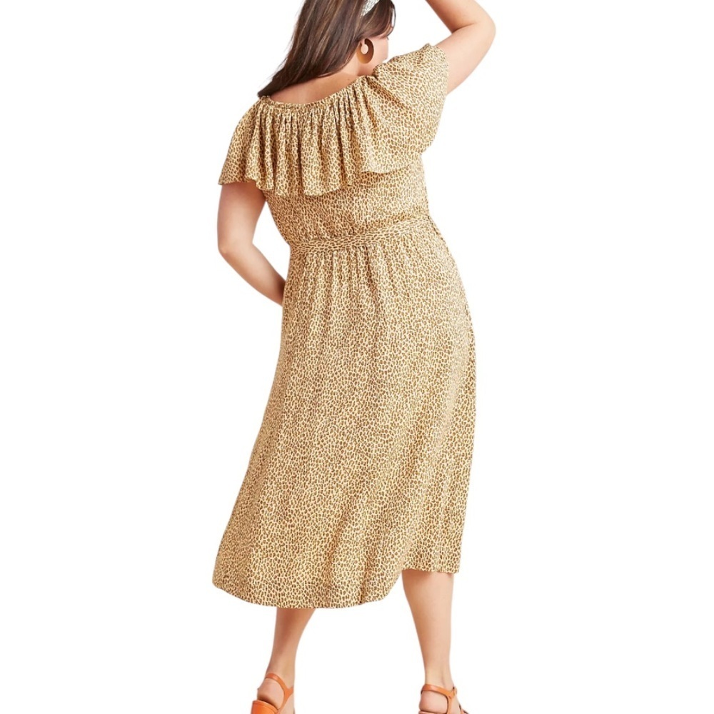 ANTHROPOLOGIE Women’s Bolano Leopard Print Midi Dress - Picture 2 of 16